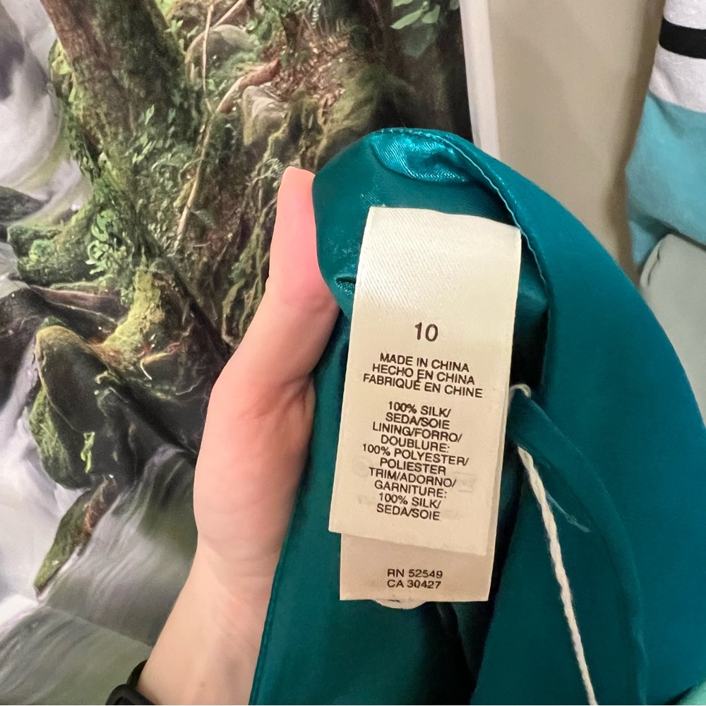 Silk Laundry by Design Teal Cocktail Dress Y2K size 10 blue green - Picture 9 of 13